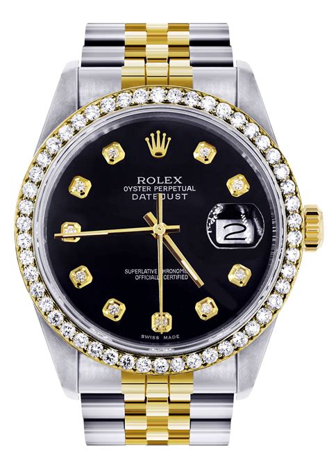 rolex datejust black face gold|Rolex Datejust black dial.